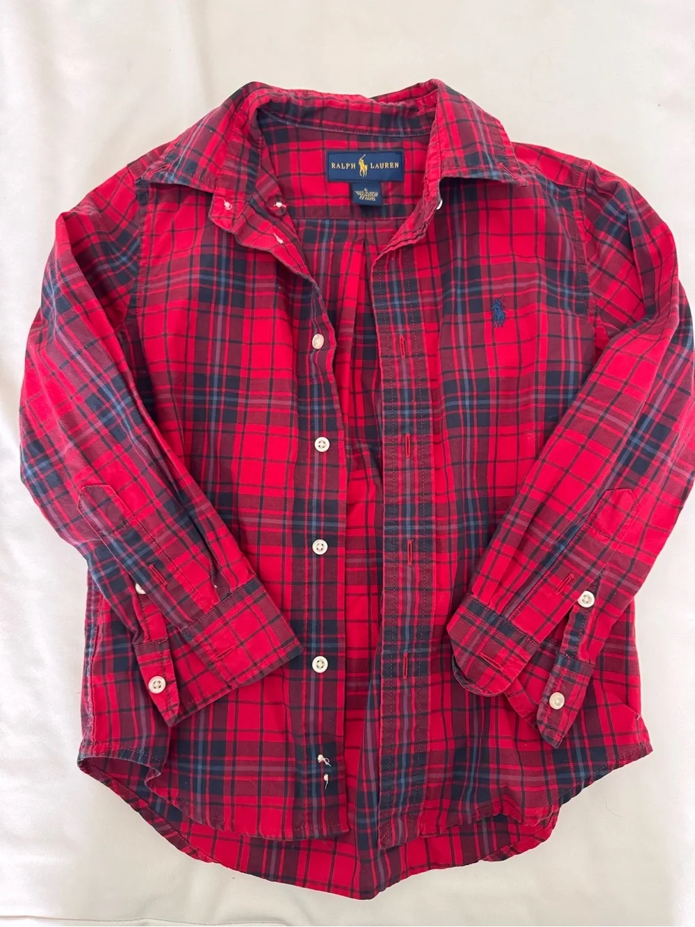Ralph Lauren Red & Blue Plaid Button-Down Shirt